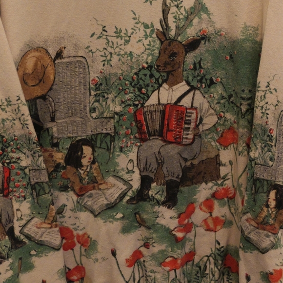 Men's Beige Light Sweater with Nature Print - Picture 4 of 5